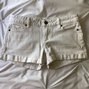 Paige white jean shorts